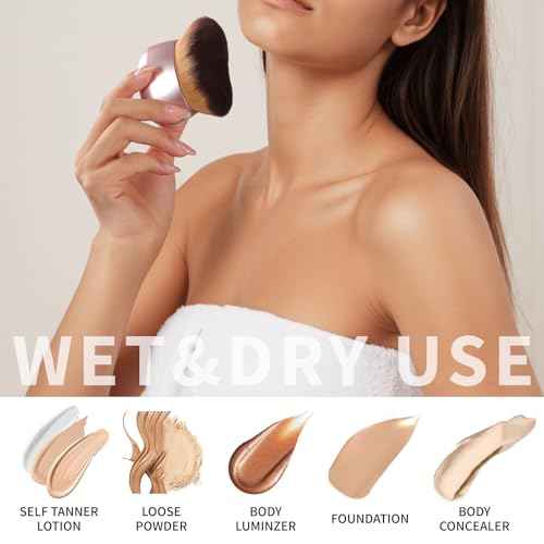 Extra Large Makeup Brush & Self Tanning Brush For Self Tanner£¬For Foundation£¬Arms And Legs makeup&Bronzer Blend, Body Makeup,Face&Back Makeup - Easy Use, Wet/Dry Use-Black