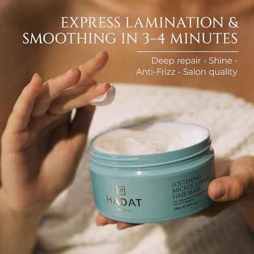 HADAT Softening Microcapsule Express Hair Mask ? Professional Smoothing Hair Treatment ? Salon Lamination ? Deep Repair ? Anti-Frizz ? Moisturizing ? Curly Frizzy Damaged Hair, 9.47 Fl Oz