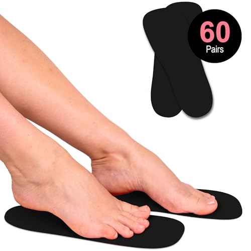 CHNELSS 60Pairs Professional Spray Tan Feet Pads - Disposable Foam Feet Protectors for Tanning Salon Hygienic & Comfortable Feet for Spray Tanning - Spray Tan Foot Covers for Tanning Tent(Black)