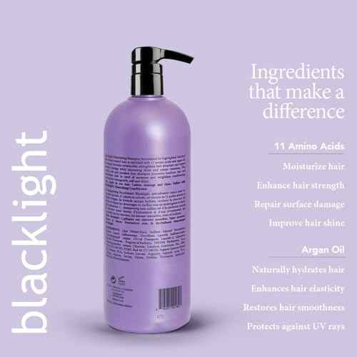 Oligo Professionnel - Blacklight Nourishing Shampoo - Sulfate free shampoo for blondes - Vegan - For Color Treated Hair - Hydrating formula with Argan oil - 32 oz