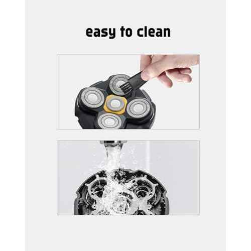 Microtouch Replacement Heads for Microtouch Titanium Head Shaver, 3PCS MTTTBHS Head Shaver Blades, 3 Cleaning Brush