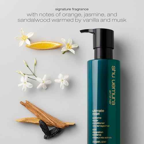 shu uemura art of hair Ultimate Reset Extreme Hair Repair Conditioner - Strengthens to Reduce Breakage and Split Ends, Deeply Conditions and Nourishes Damaged Hair, With Japanese Rice Extract, 8 Fl Oz