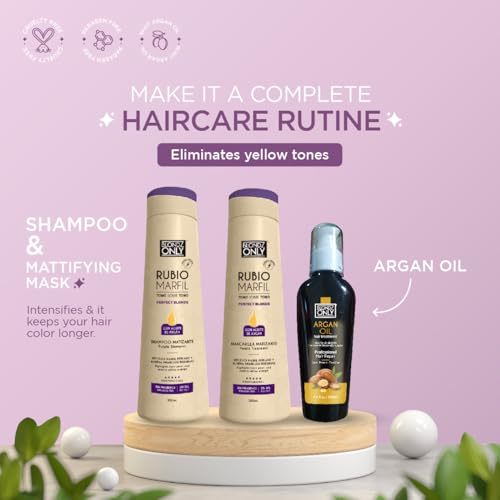 Kit 3 Shampoo,Toning Mask and Argan Oil Blonde Pearl Ivory (Beige)