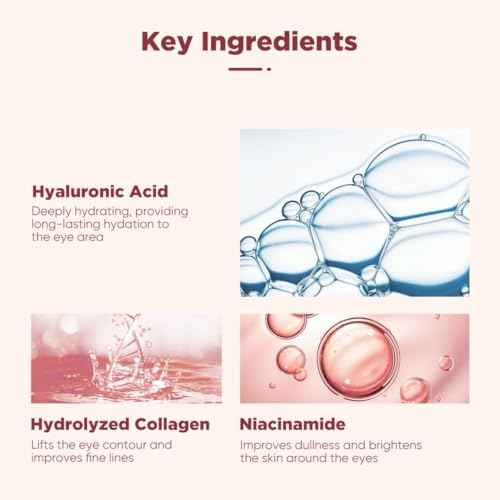 Under Eye Patches (20 Pairs), pink Hyaluronic Acid Eye Patches For Puffy Eyes, Dark Circles, Puffiness, Refresh,Revitalizing, Wrinkles, Anti Aging & Face Moisturizer For Women and Men