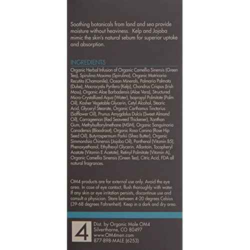 Organic Male OM4 Sensitive Step 4 - Sea Essentials Calming Moisturizer - Ultra soothing moisturizer for Men with Sensitive Skin