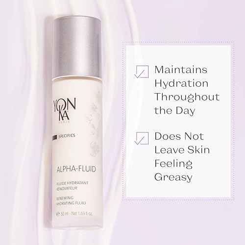 Yonka Alpha Fluid | Daily Face Moisturizer with Fruit AHA | Age Defense Serum for Fine Lines | Vitamin E & Rice Bran Oil | Hydrating Emulsion for All Skin Types | 1.69 fl oz