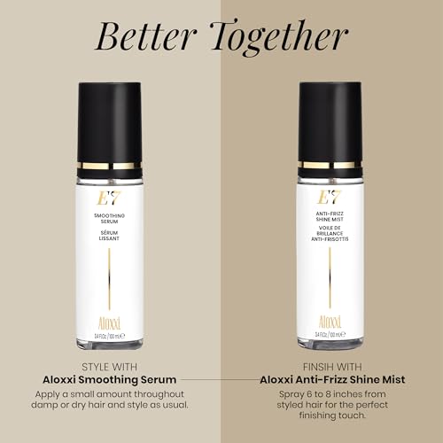 ALOXXI E7 Smoothing Serum, Lightweight Hair Serum with 7 Essential Oils, Smoothes, Strengthens & Adds Shine, for All Hair Types, 3.4 Fl Oz