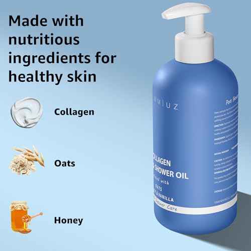 New Miuz Collagen InShower Body Conditioner Natural Post Shower Care Moisturizer for Body Legs Nourishing Bath Oil Oatmeal Honey Vanilla Self care Spa Gift