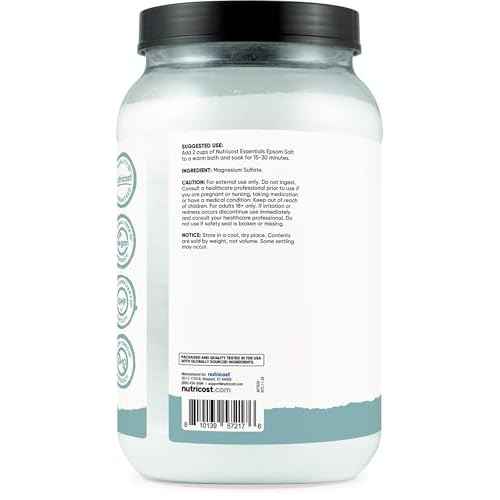 Nutricost Essentials Pure Epsom Salt 8 LBS (100% Pure Magnesium Sulfate) - Relaxing Soaking Solution