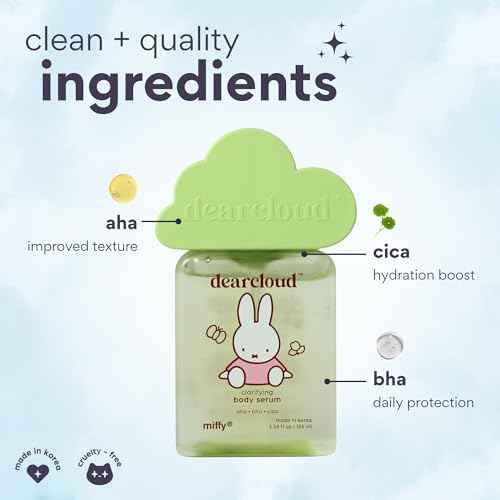 Miffy Clarifying Body Serum ? Ultra Hydrating Serum with AHA/BHA/Cica ? Korean Skin Care Body Serum for Smooth, Clear Skin (5.24 fl oz)