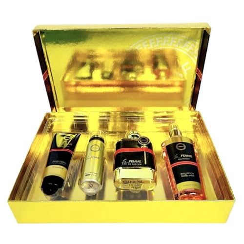 ARMAF Le Femme 4-Piece Set for Women, (3.4 Oz Eau De Parfum + 3.4 Oz Body Lotion + 1.7 Oz Body Spray + 8.4 Oz Body Mist)