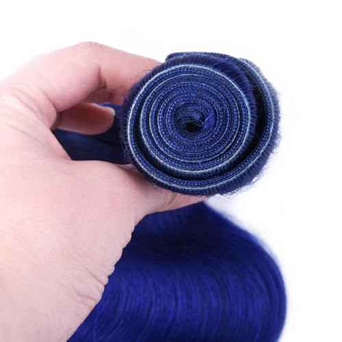 Blue Bundles Human Hair Pure Blue Straight 3 Bundles 18 20 22 inch Unprocessed Brazilian Virgin Human Hair Extensions 300g