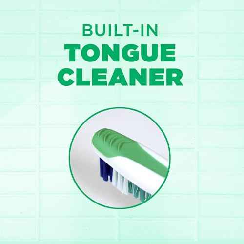 GUM Super Tip Toothbrush, Soft Bristle Toothbrush for Adults with Tongue Cleaner, Compact Head, 1ct (Pack of 12)