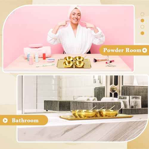 9 Pcs Gold Facial Supplies Large Gold Skincare Tray 4 Stainless Steel Facial Mask Mixing Bowls 4 Esthetician Mixing Spoons Spa Tray Esthetician Bowls for Mask Body Care Bathroom