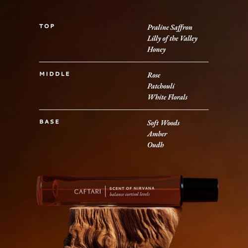 Caftari Luxury Perfume Oil Rollerball | Oudh, Cedarwood & Patchouli | Long Lasting, Travel Size | Clean Jojoba Oil | Stress Relief, Unisex Wellness Fragrance | Scent of Nirvana | 10 ml