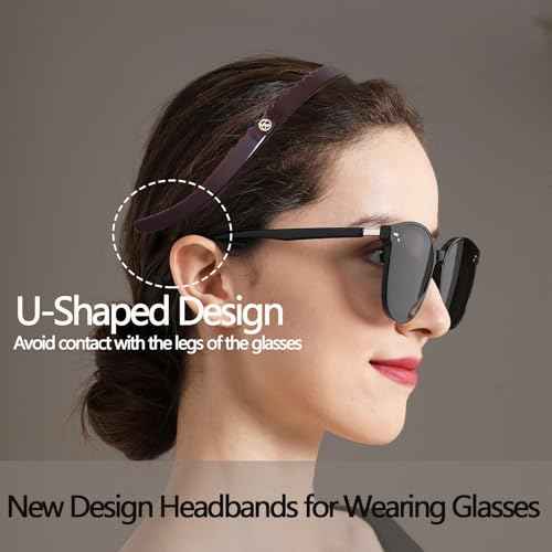 Wine Red Headbands for Eyewear Flex No Pressure Hairband Fashion Acetate Headbands for Womens Sisters Girls Gifts
