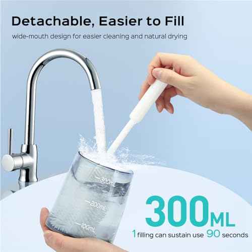COSLUS Water Dental Flosser Pick for Teeth: 4 Modes Cordless Portable 300ML Larger Tank Water Teeth Cleaner IPX7 Waterproof Flossing Cleaning Picks for Home Travel Black C30(FC5360)