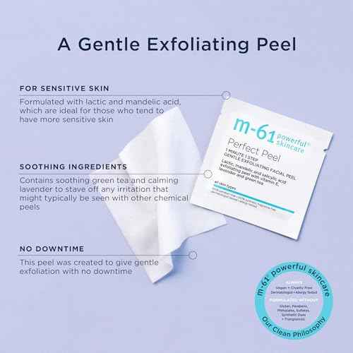 m-61 Perfect Peel | Gentle Exfoliating Facial Peel With Lactic, Mandelic, Salicylic Acid. For Sensitive Skin Or Lighter Daily Exfoliation. 1 Minute, 1 Step