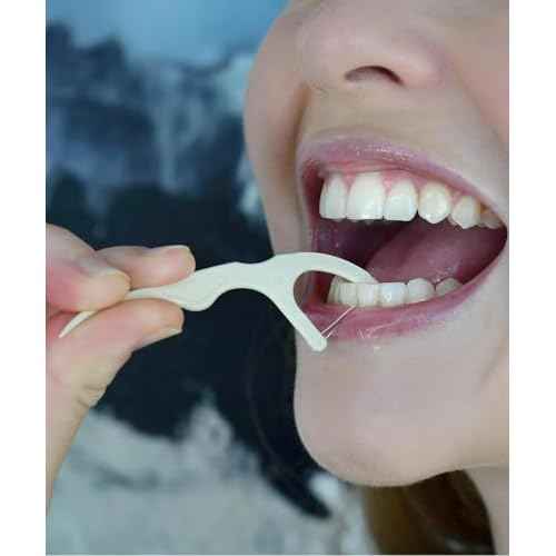 Floss Picks Biodegradable (200pcs) - Plant Based Dental Floss Picks, Natural Flossers for Adults & Kids, Nontoxic Vegan Tooth Pick Flossers & Eco Floss Sticks - Double Thread Unflavored