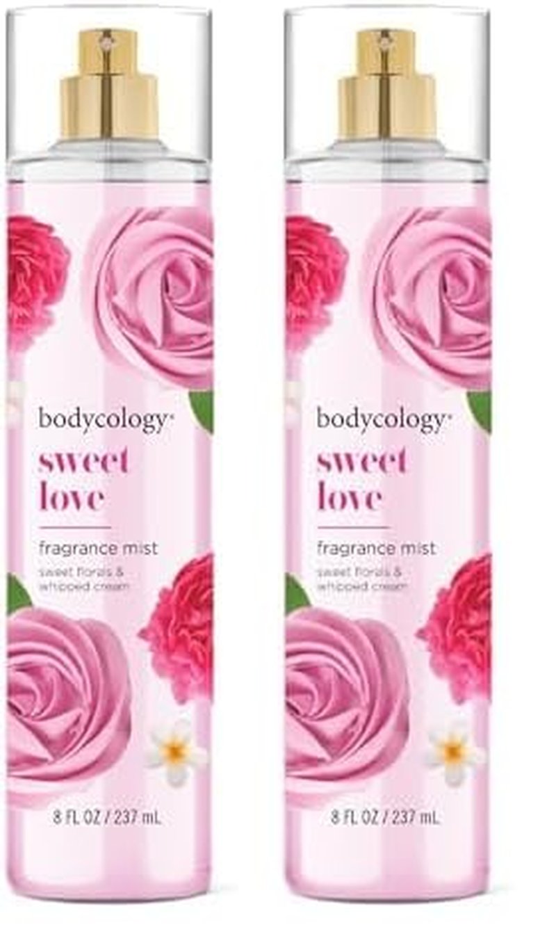 Bodycology Long-Lasting Fragrance Body Mist, Sweet Love, 8 fl oz (Pack of 2)