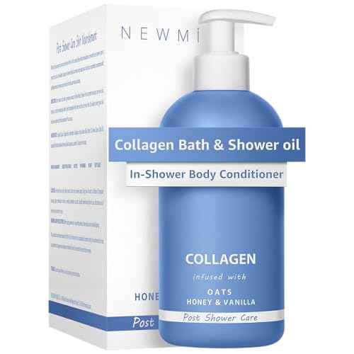 New Miuz Collagen InShower Body Conditioner Natural Post Shower Care Moisturizer for Body Legs Nourishing Bath Oil Oatmeal Honey Vanilla Self care Spa Gift