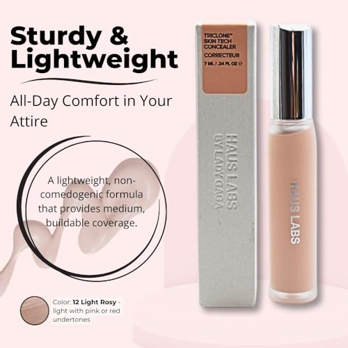 HAUS LABS BY LADY GAGA Triclone Skin Tech Hydrating + De-puffing Concealer with Fermented Arnica 12 Light Rosy