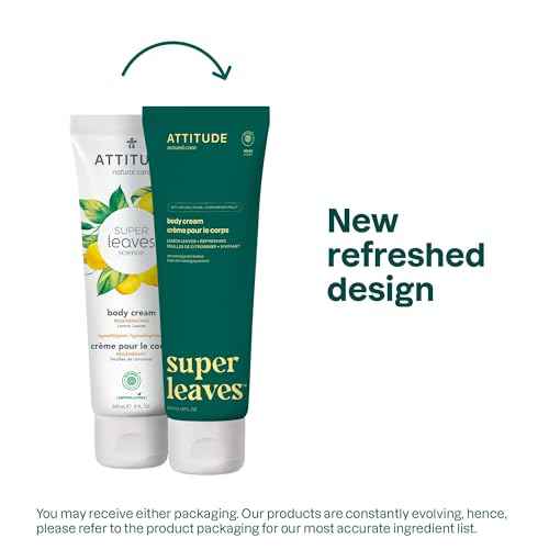 ATTITUDE Body Cream, EWG Verified Moisturizer, Vegan Moisturizing Products For Dry Skin, Dermatologically Tested, Lemon Leaves, 8 Fl Oz (Pack of 6)