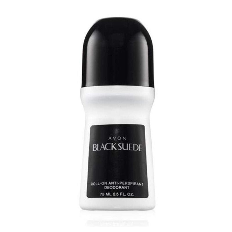 AVON Black Suede Roll-On Antiperspirant Deodorant for Men, 24-Hour Protection, Masculine Sandalwood Scent, Quick-Drying & Non-Staining Mens Deodorant, 6 Pack (2.5 oz Each)