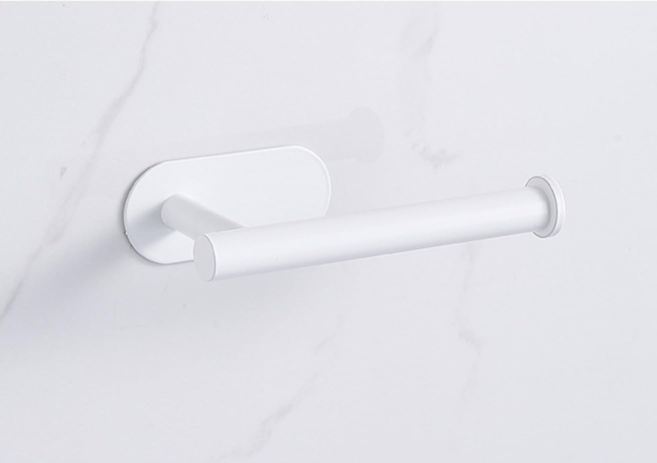 YUET Toilet Roll Holder Wall Mounted, 3M self Adhesive Toilet Roll Holder SUS 304 Stainless Steel Toilet Paper Holder No Drilling for Bathroom (White)