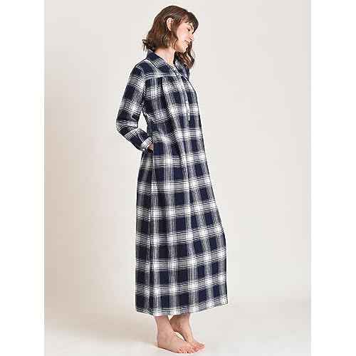 Latuza Women's Long Flannel Nightgown Long Sleeve Floor Length