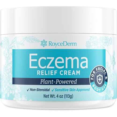 Roycederm Eczema & Psoriasis Cream for Dry, Itchy Skin ? Moisturizer for Sensitive Skin, Eczema, Psoriasis & Dermatitis ? 1% Colloidal Oatmeal + Ceramides ? Steroid-Free for Adults, Kids & Babies