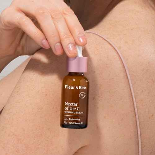 Vitamin C Serum for Face - 10% Vitamin C with Hyaluronic Acid, Vitamin E - Vegan & Clean - Anti Aging, Reduce Appearance of Wrinkles, Dark Age Spots, Lines - Nectar of the C by Fleur & Bee (1 Fl Oz)