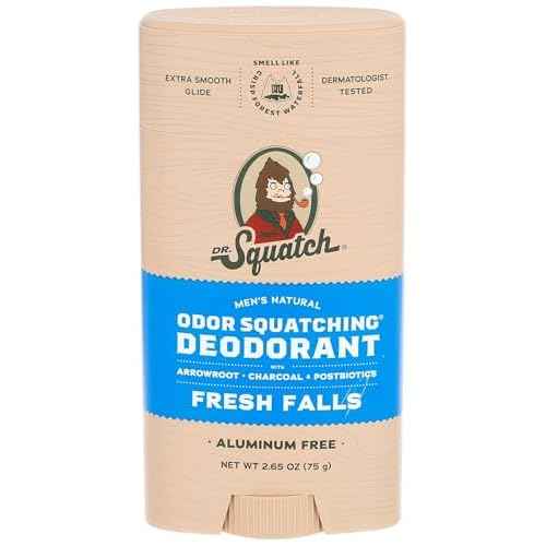 Dr. Squatch Natural Deodorant for Men ? Fresh Falls ? Odor-Squatching Men's Deodorant Aluminum Free (2.65 oz)