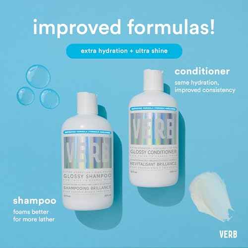 VERB Glossy Shampoo ? Cleanses + Adds High Shine for Thick to Coarse Hair ? Vegan, No Parabens or Harmful Sulfates