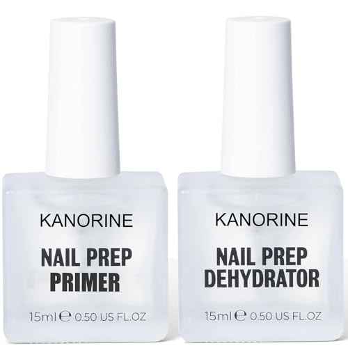 Nail Primer & Dehydrator Set 15mlx2 - Acid Free Natural Prep & Bond Kit, Acrylic Supplies Tech Must Haves