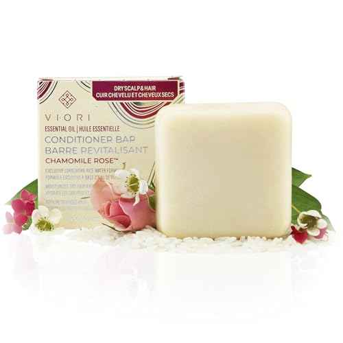 Viori Chamomile Rose Essential Oil Conditioner Bar Made with Rice Water - Handcrafted All Natural Organic Conditioner