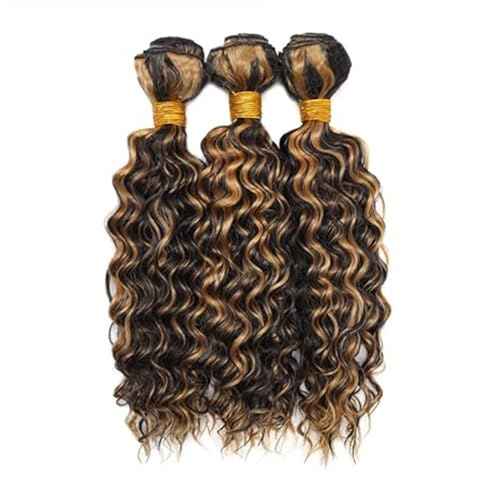 BilltiiWW Ombre P1B27 With Highlights Curly Bundles Natural Blonde Kinky Curly Bundles two tone Brazilian Human Hair Soft and Silky for Black Women 18 20 22 Inch