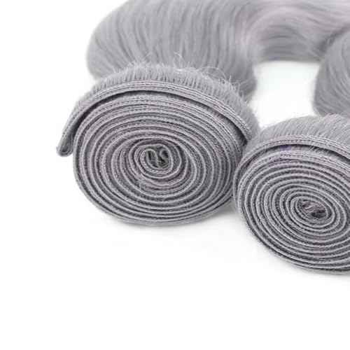 Grey Human Hair Bundles Gray Body Wave Bundle Silver Human Hair 3 Bundles 20 22 24 inch Brazilian Remy Gray Bundle 300g