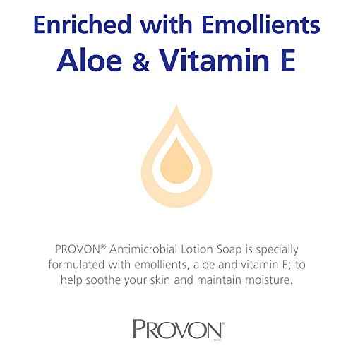 Provon Antimicrobial Lotion Soap with 0.3% PCMX, Pleasant Fragrance, 16 fl oz Counter Top Pump Bottle (Pack of 12) - 4303-12