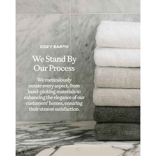 Cozy Earth Ribbed Hand Towel Set - 60% Cotton 40% Viscose from Bamboo Hand Towels - Soft & Absorbent Textured Ribbed Pattern - 2 Pack Light Grey