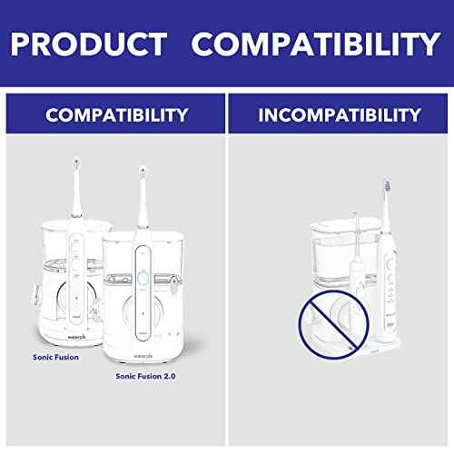 Flossing Toothbrush Head Replacement, 3 Count, Compatible with Water-pik Sonic Fusion / 2.0 SF-01, SF-02, SF03 & SF-04 (Black, Full Size(3Packs))