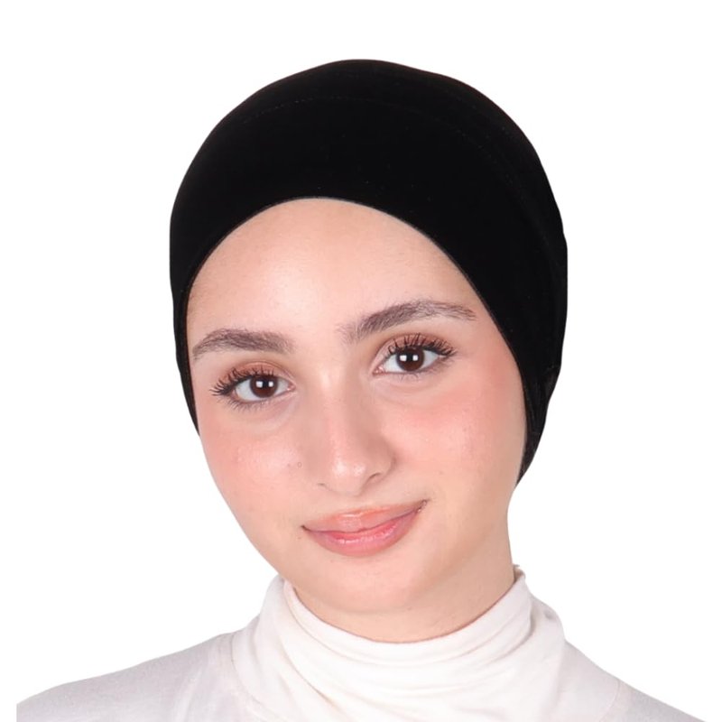 Mu Lan Gripband | Non-Slip Headband | Anti-Slip Velvet Under Scarf Hijab | Double Grip Hair Shawl Turban Hat Wig (Black)