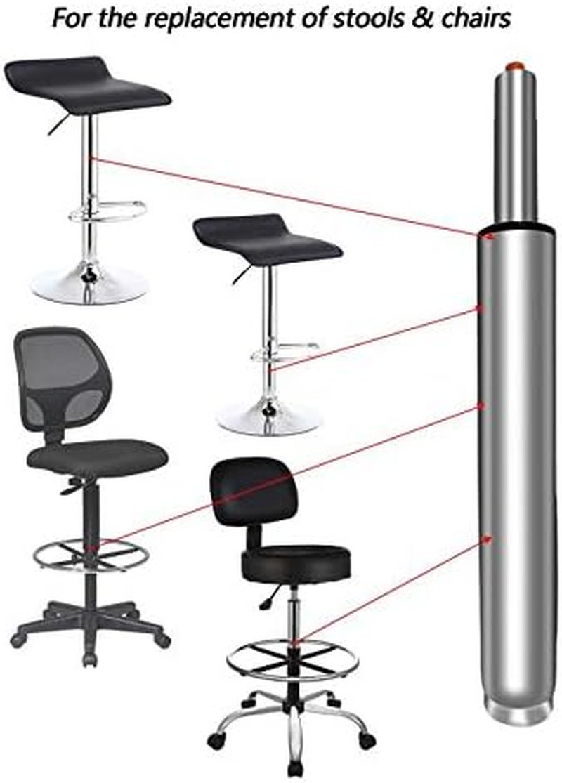 18" to 28" Long Adjustable Gas Lift Cylinder Tube for Bar Stool Drafting Chair Replacement Parts,Heavy Duty Hydraulic Pneumatic Cylinder Shock Piston (10" Lift Stroke)