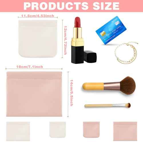 4Pcs Small Makeup Bag, Travel Storage Pouch for Women, Press Buckle Cosmetic Organizer for Lipstick, Jewelry and Purse