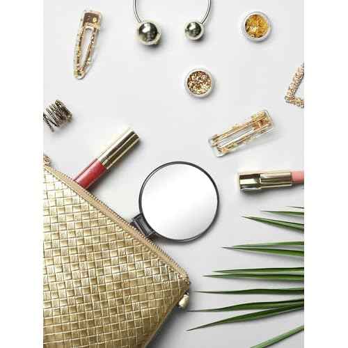 Qislee Compact Mirror Bulk, Round Makeup Mirror for Purse, Set of 200 (Black)