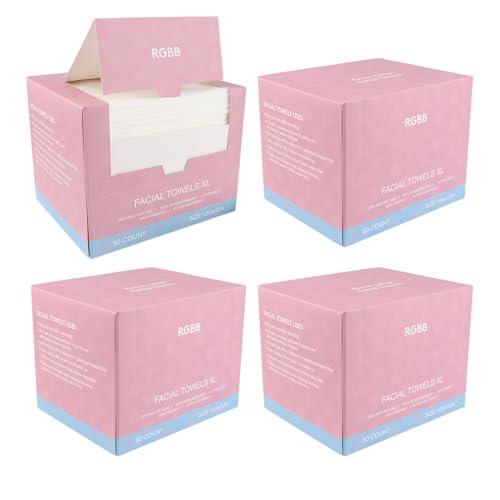 RGBB Clean Face Towels 10"¡¿12", Disposable, Ultra-Absorbent, Hypoallergenic & Soft Makeup Remover Dry Wipes, Pamper Your Face, Hygienic Towelettes, for All Skin Types£¨200 Count£©