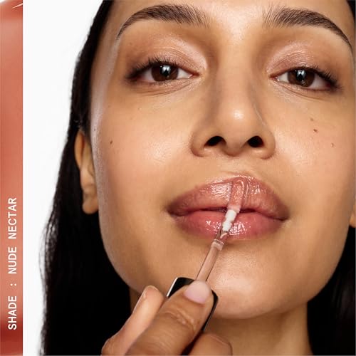 Beauty Pie Wondergloss Collagen Lip Oil + Nude?Nectar 0.13?fl?oz ? Hydrating, Plumping, Non?Sticky Lip Oil Gloss Hybrid with Collagen AC Micro?Vectors & Cherry Hibiscus Oils