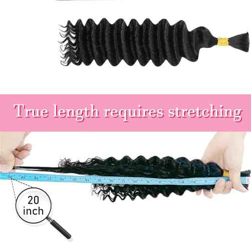 Chocolate Brown Braiding Hair Deep Wave Bulk Human Hair 110g 24 Inch 3 Bundles Brazilian Virgin Curly Human Hair Extensions for Boho Braids Wet and Color 4 Wavy Human Braiding Hair