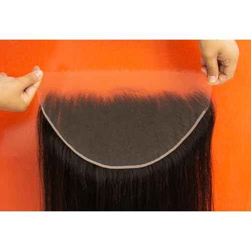 13x6 HD Lace Frontal, 0.11mm Ultra-Thin Skinlike Invisible Swiss Real HD Lace Frontal Closure Pre Plucked with Baby Hair Brazilian Virgin Human Hair Ear to Ear 13x6 Lace Frontal 14 Inch