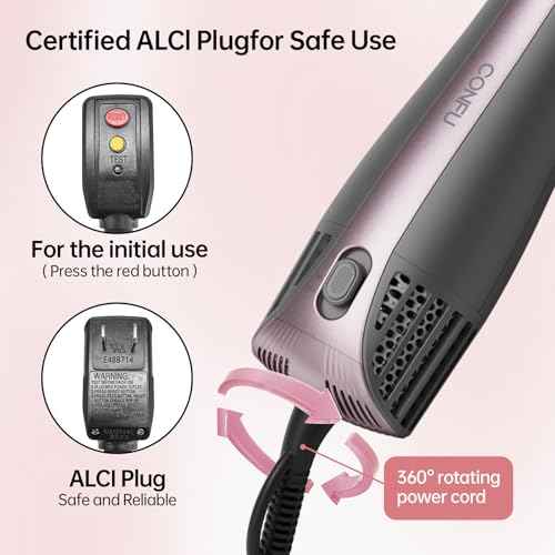 CONFU Blow Dryer Brush, 4-in-1 Styling Tools Hair Dryer and Styler Volumizer with Negative Ion Anti-frizz Blowout, Hot Air Brush for Drying, Straightening, Curling